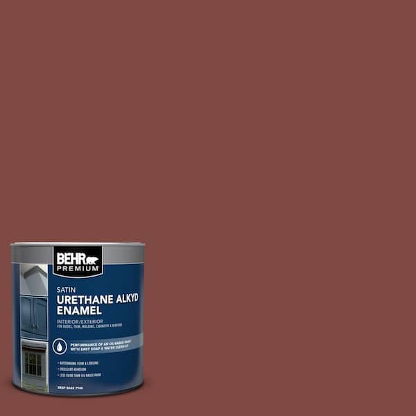BEHR PREMIUM 1 qt. #SC-112 Barn Red Satin Enamel Urethane Alkyd Interior/Exterior Paint