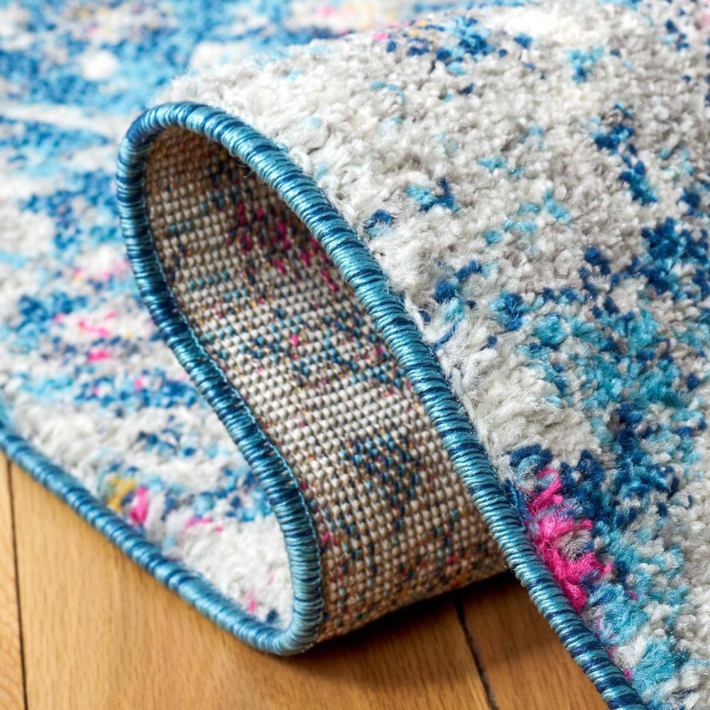 Blue Paisley 4' x 6' Synthetic Area Rug