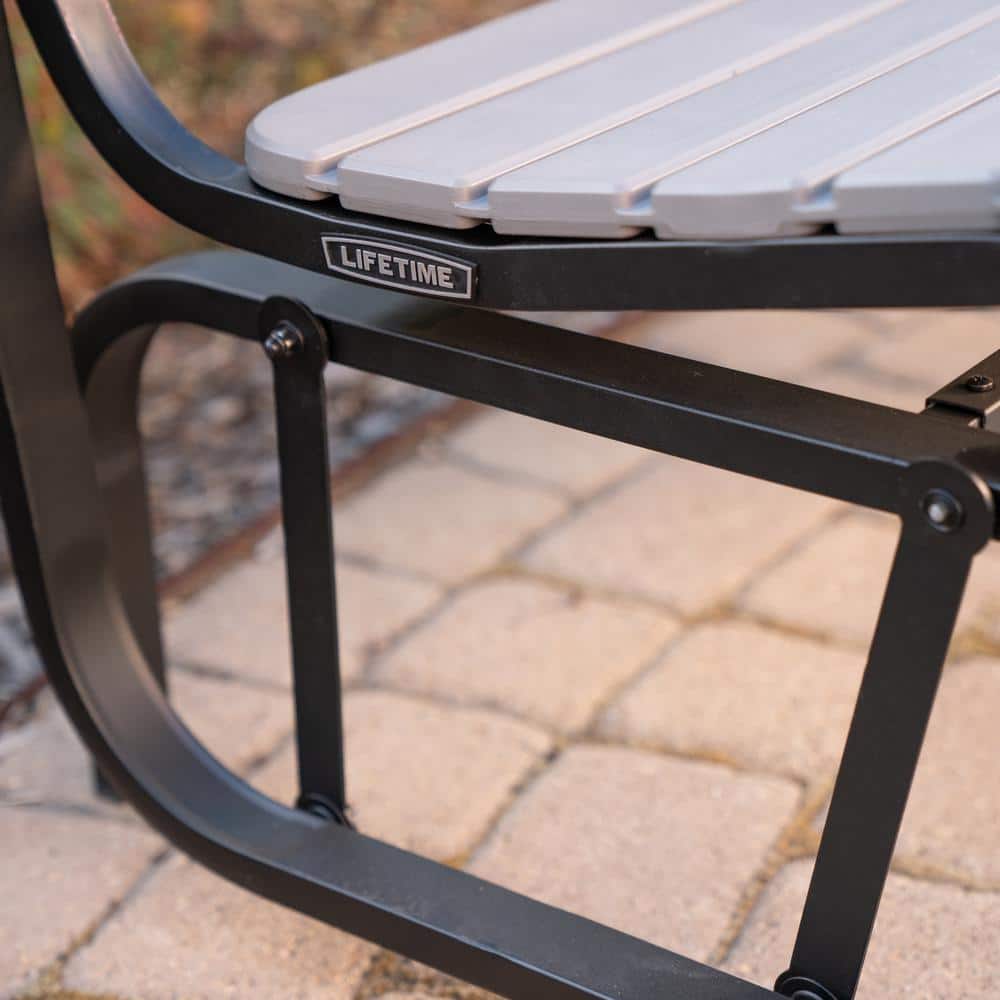 Gray Polyethylene and Steel Outdoor Glider Bench