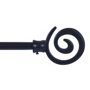 48 in. - 86 in. Telescoping 3/4 in. Single Curtain Rod in Rubbed Bronze with Spiral Finial