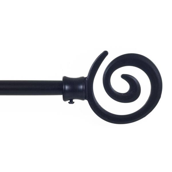 Lavish Home 48 in. - 86 in. Telescoping 3/4 in. Single Curtain Rod in Rubbed Bronze with Spiral Finial