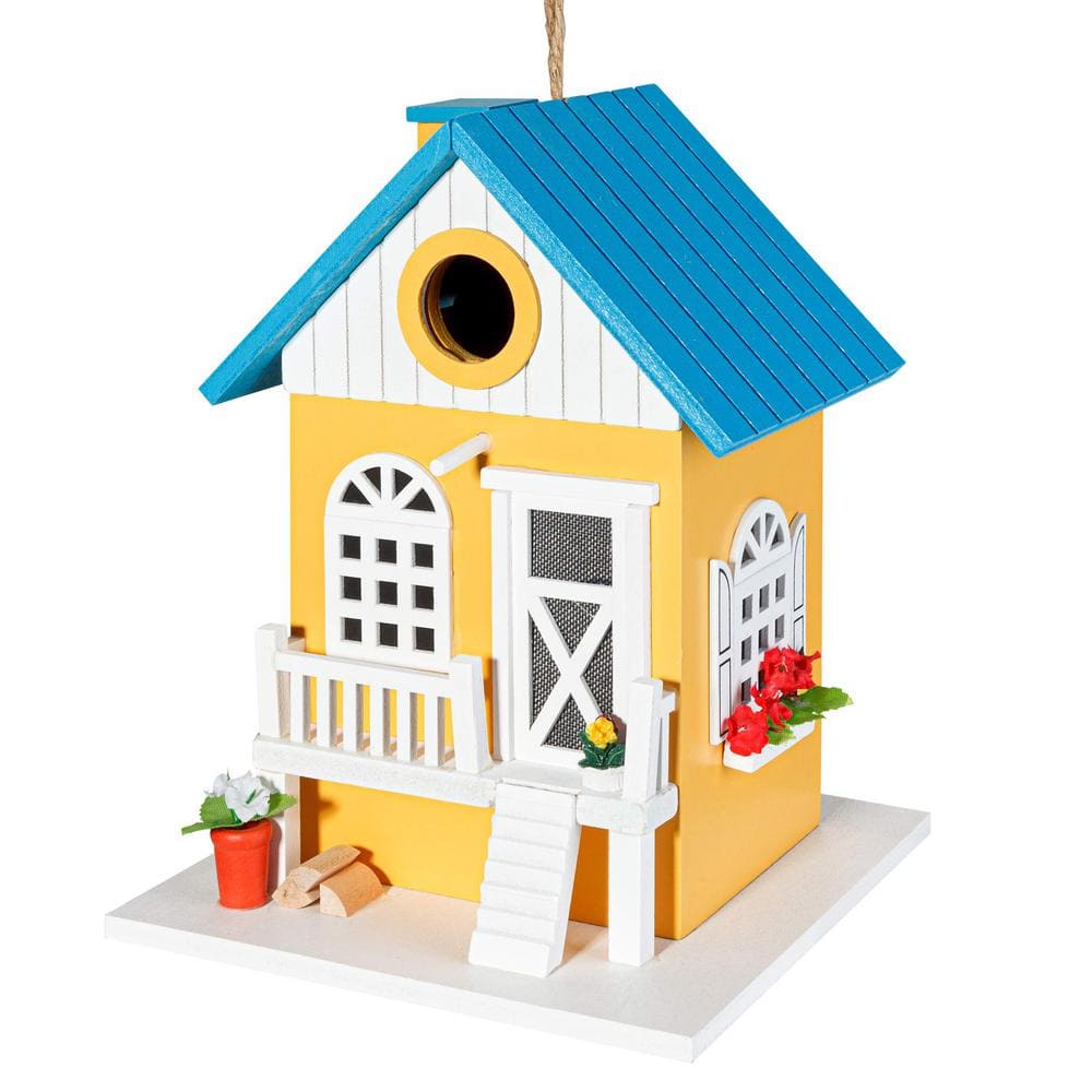 Wooden Hanging Colourful Birdhouse Bird Feeder for Hummingbirds, Cardinal, 
