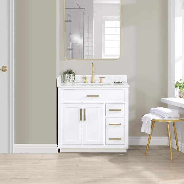 Altair Gavino 36 in. W x 22 in. D x 34 in. H Bath Vanity in White 