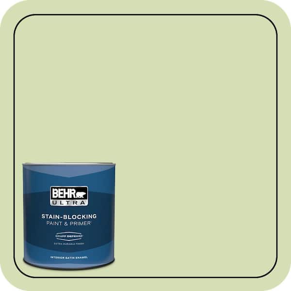 BEHR ULTRA 1 qt. #420C-3 Celery Bunch Extra Durable Satin Enamel Interior Paint & Primer