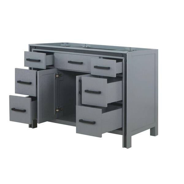 Lexora Ziva 48 in W x 22 in D Dark Grey Bath Vanity without