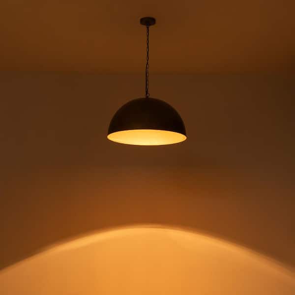 60-Watt 1-Light Copper Farmhouse Vintage Dome Pendant Light Industrial Chandelier with Metal Shade, No Bulbs Included