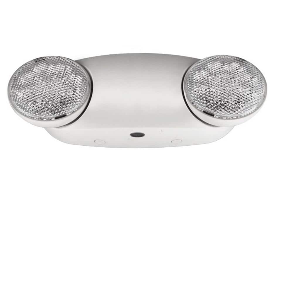 White Thermoplastic Emergency LED Wall Light Fixture