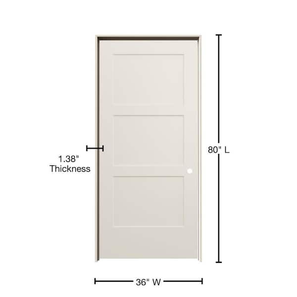 JELD-WEN 36 in. x 80 in. Birkdale Primed Left-Hand Smooth Solid