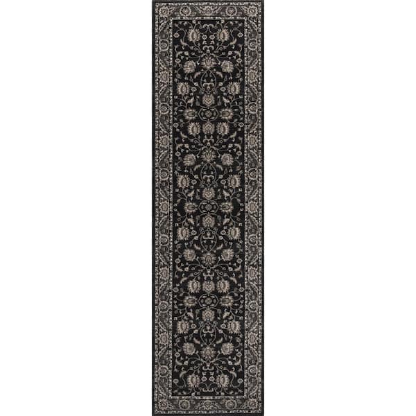 Concord Global Trading Kashan Mahal Anthracite 2 ft. x 7 ft. Runner Rug