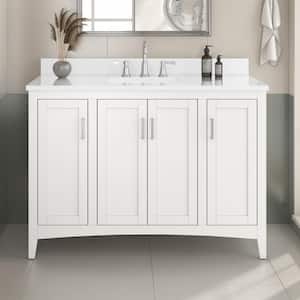 Tilton 48 in W x 21.5 in D x 34.15 in H Folding Bath Vanity Cabinet without Top in White Finish