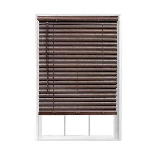 Mahogany Cordless Light Filtering Vinyl Blinds with 2 in. Slats-31 in. W x 64 in. L