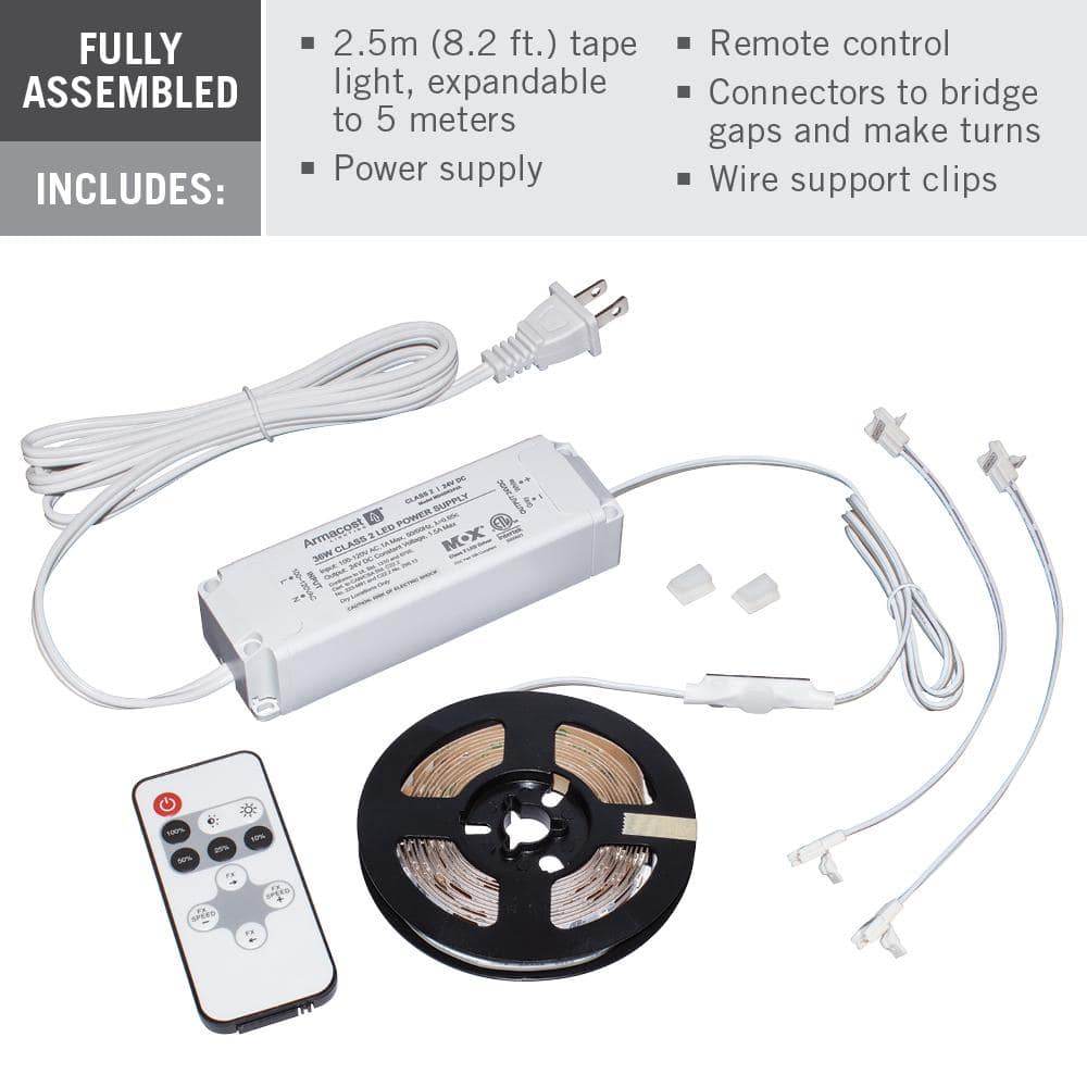 Armacost Warm White LED Tape Light Kit with Remote