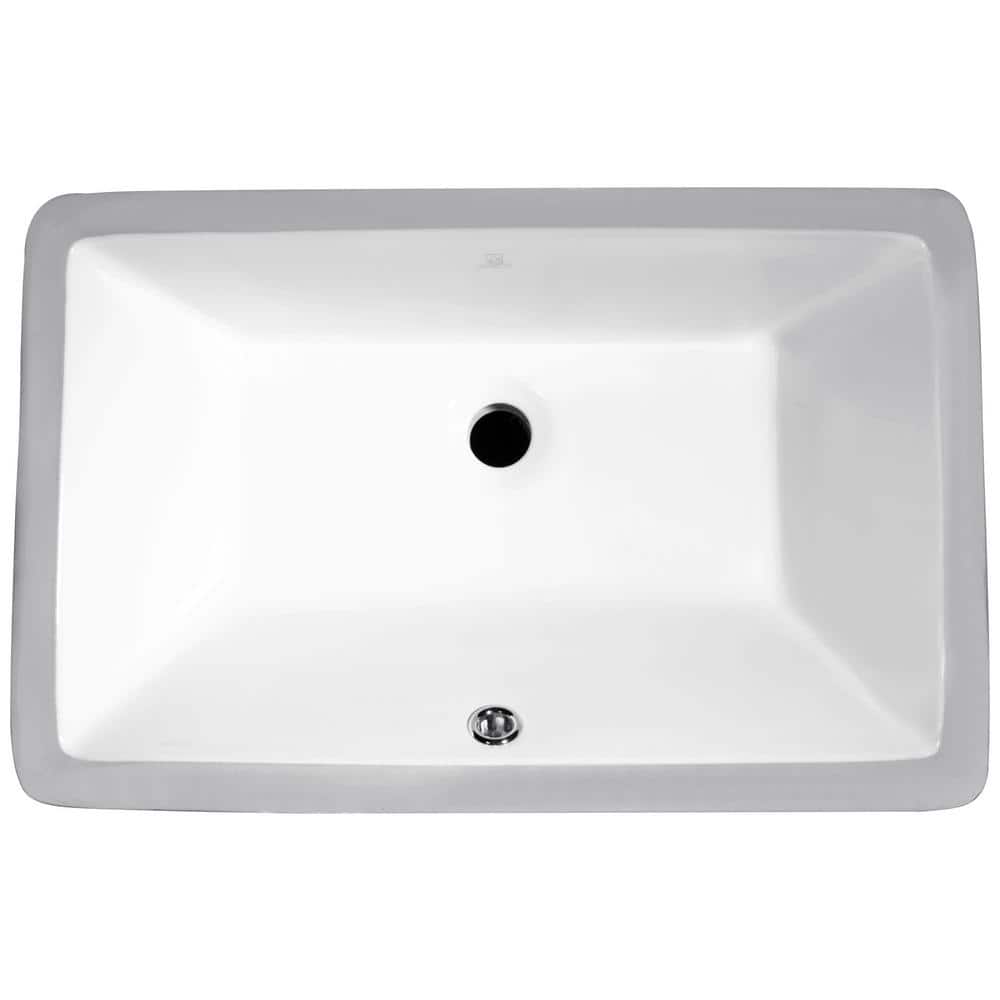 Rhodes Series 21'' White Ceramic Undermount Sink Basin