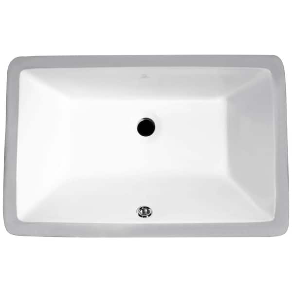 ANZZI Rhodes Series 7 in. Ceramic Undermount Sink Basin in White