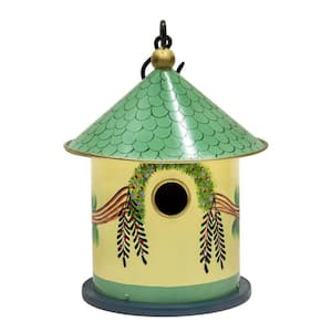 Bastion Cottage 15 in. H Yellow Iron, Multiple Bird Species, Hanging Birdhouse with Weather Resistant-Hand Painted