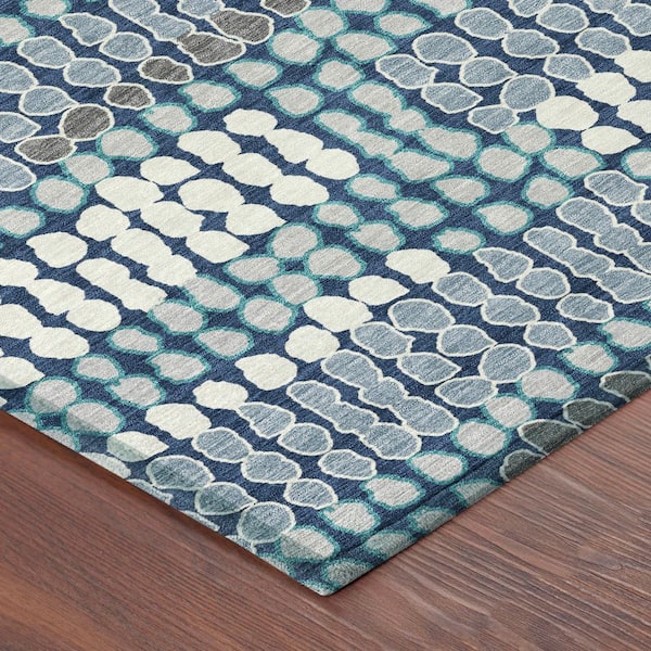 Chantille Machine Washable Indoor/Outdoor Abstract ACN2763 Navy 5 ft. x 7 ft. 6 in. Area Rug