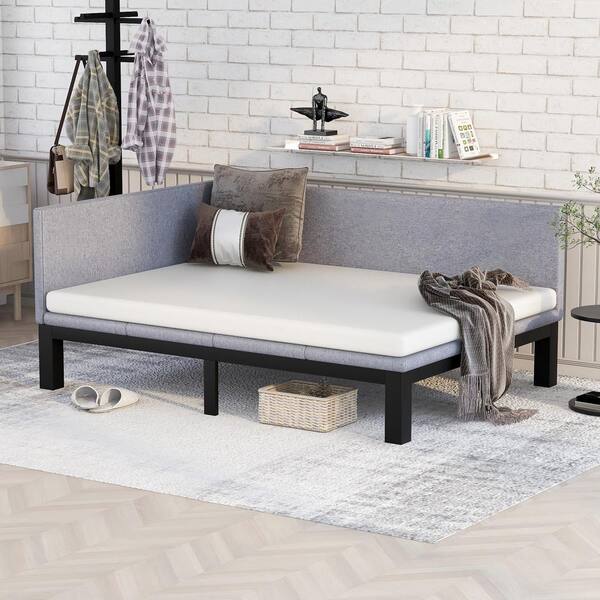 Harper & Bright Designs Gray Full Size Upholstered Daybed with Wood Frame