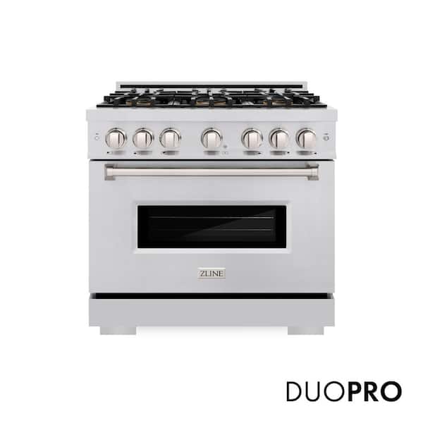 36 in. 5.2 cu. ft. Classic Dual Fuel Range with 6 Burner DuoPro Cooktop and Convection Oven in Stainless Steel
