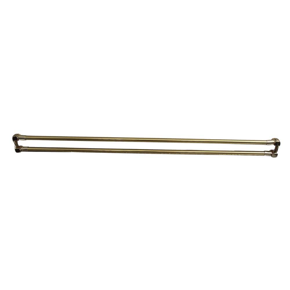 60" Polished Brass Straight Double Shower Curtain Rod
