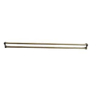 60 in. Brass Straight Double Shower Rod in Polished Brass