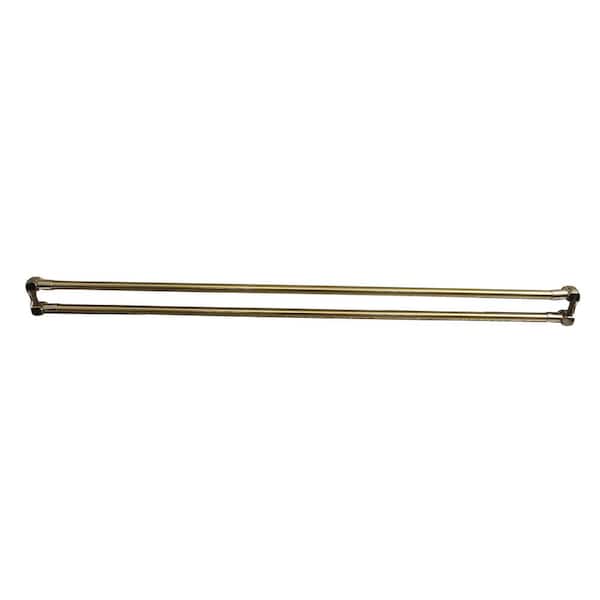 Barclay Products 60 in. Brass Straight Double Shower Rod in Polished Brass