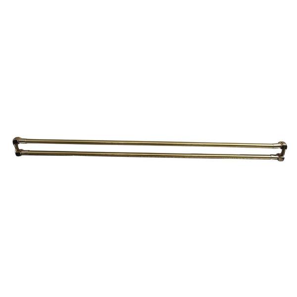 Brass Straight Double Shower Rod, Straight Solid Brass Shower Curtain Rod