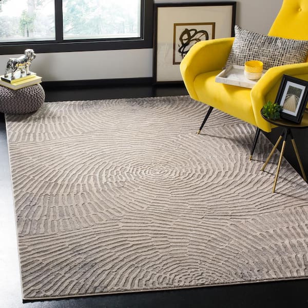 Meadow Taupe 7 ft. x 9 ft. Abstract Area Rug