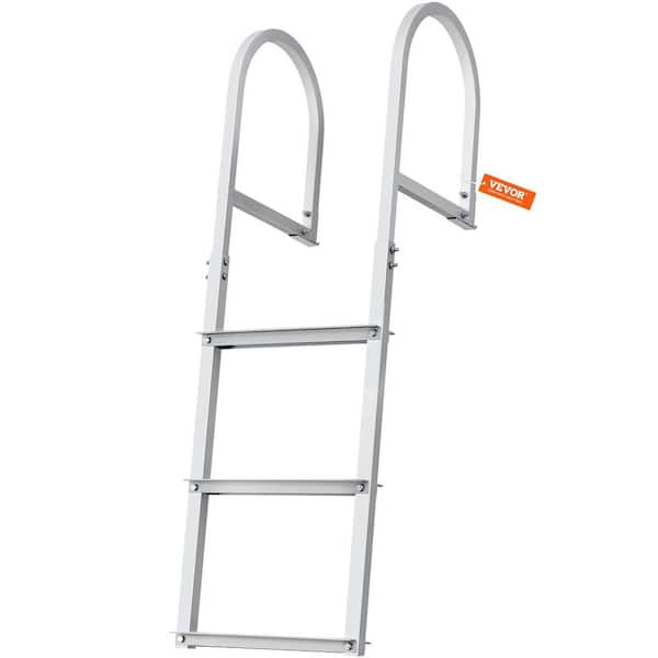 Removable Dock Ladder 3-Step Pontoon Boat Ladder with 3.1 in. W Step 500 lbs. Load Capacity for Above Ground Pool