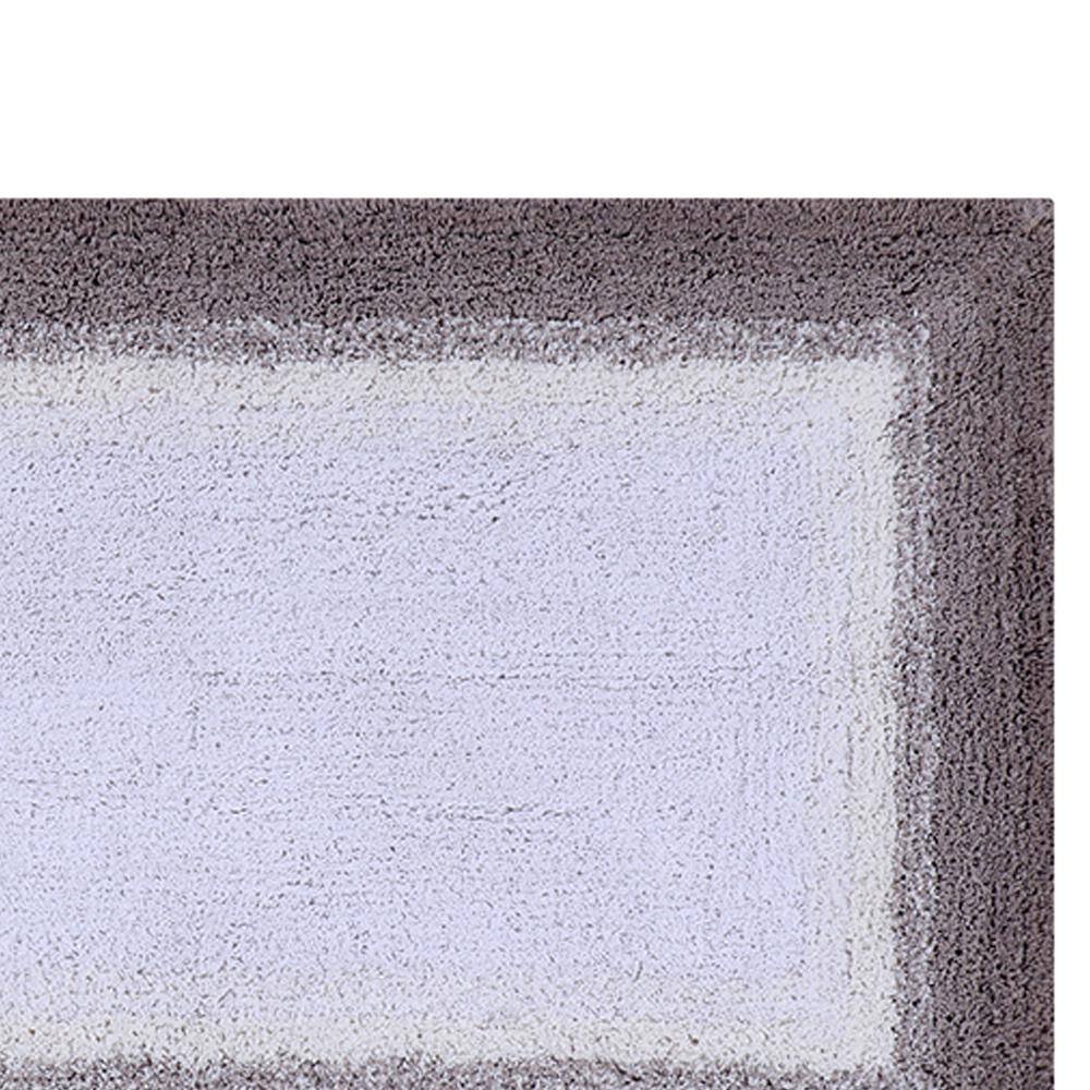 Beige and White Cotton Rectangle Bathroom Rug 24" x 40"