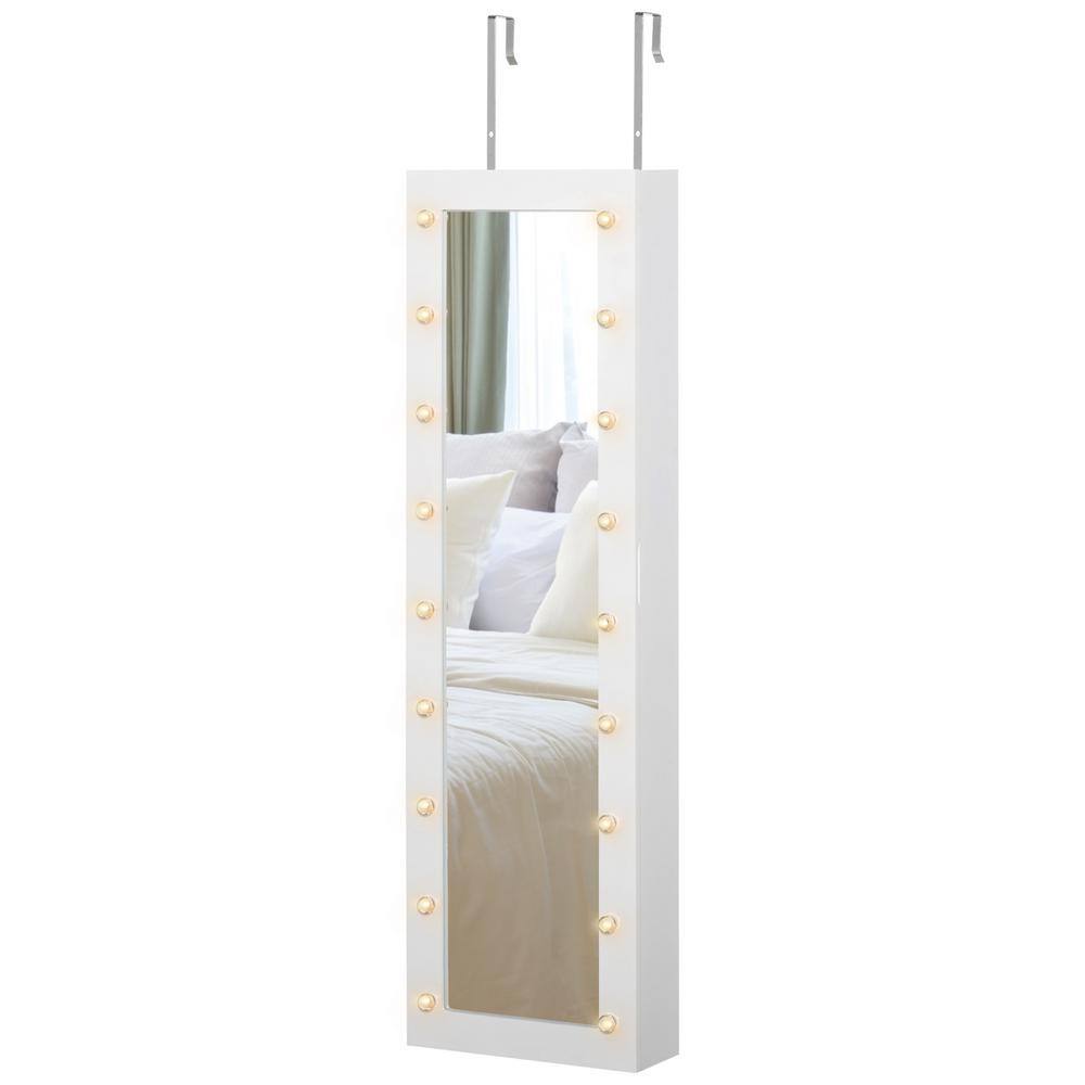 Led Light White 12.5 in. W x 45.75 in. H Rectangle Wall Mirror or Door Full