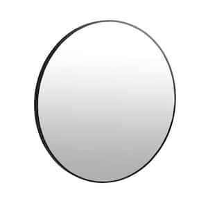 32 in. W x 32 in. H Round Framed Wall Mounted Bathroom Vanity Mirror in Black