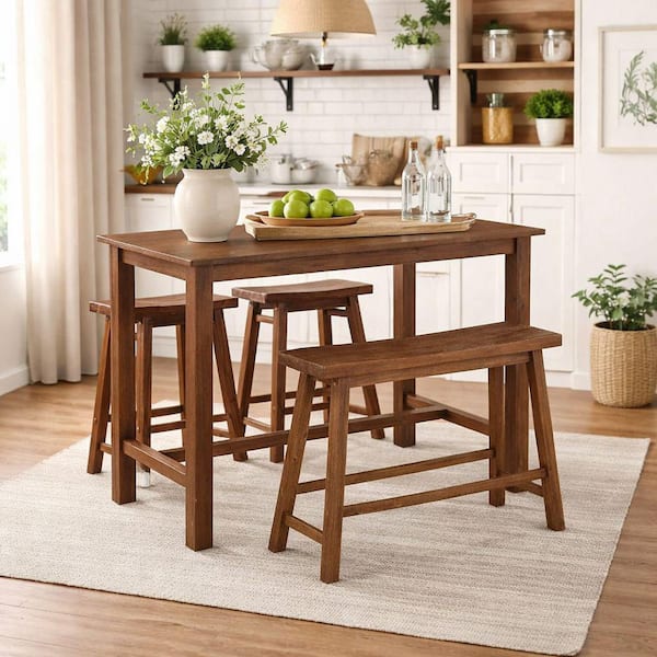 Boraam 24 in. H x 33 in. W Sonoma Chestnut Wire-Brush Wood Bench