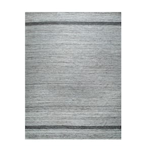 Multicolored Hand-Woven Wool Modern Flat Modern Weave Rug, 10' x 14', Area Rug