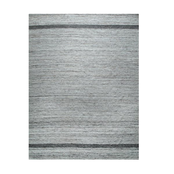 EORC Multicolored 9 ft. x 12 ft. Hand-Woven Wool Modern Flat Modern Weave Rug Area Rug