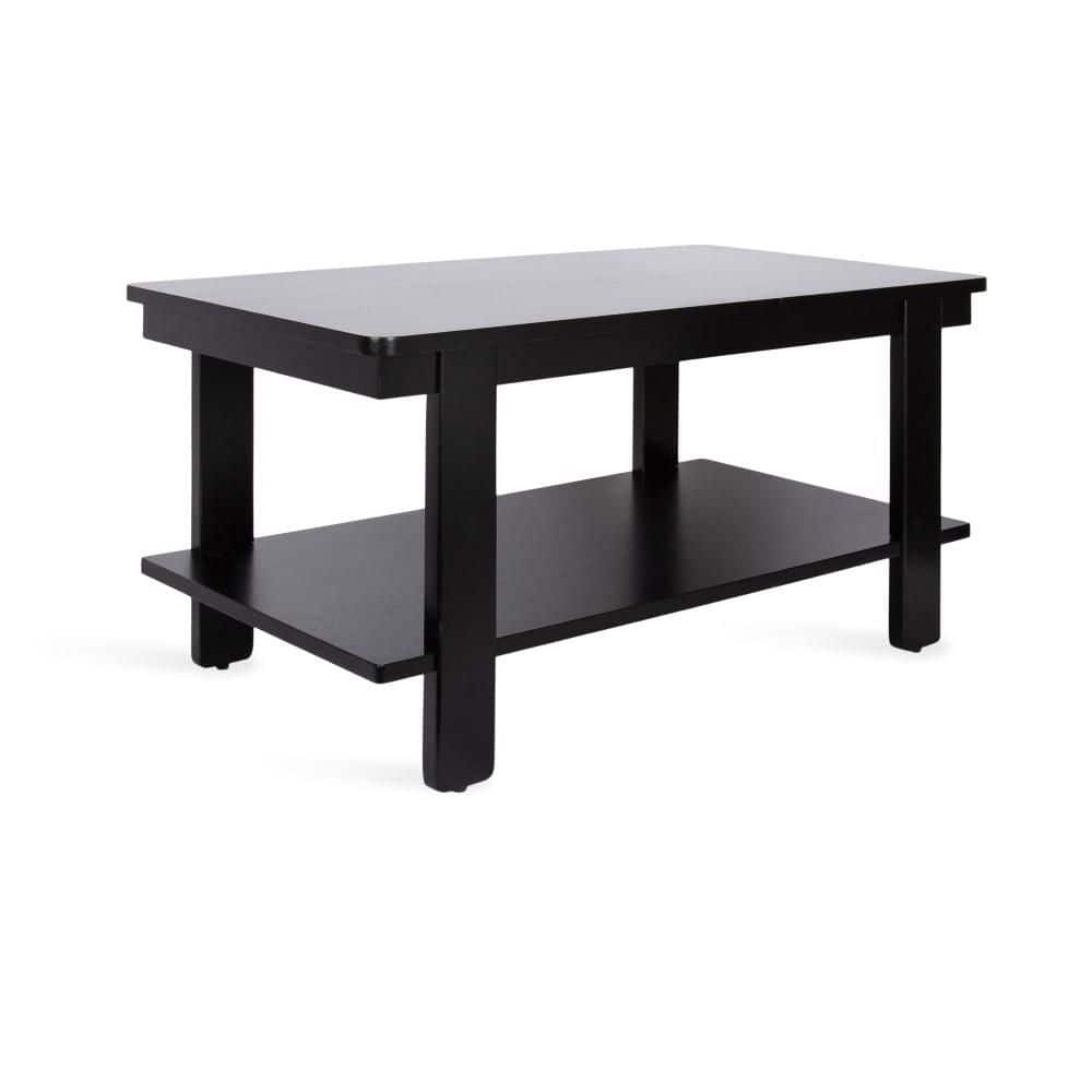 Foxford 36 in. Black Rectangle Wood Coffee Table