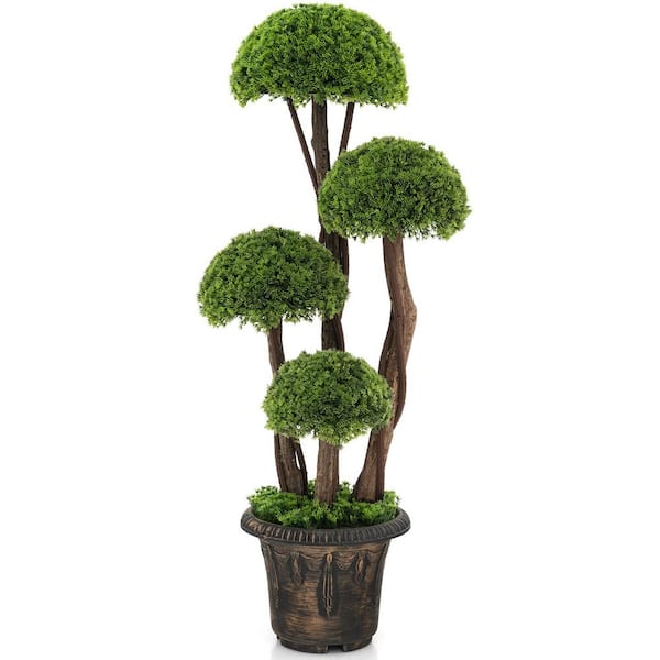 3 ft. Artificial Tree Fake Cedar Tree Faux Cypress Topiary Tree