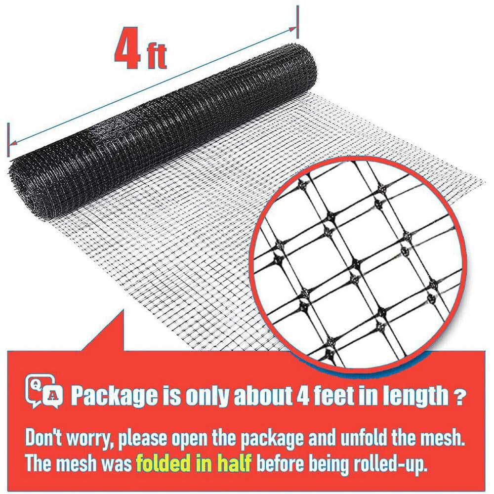 Black Plastic Deer Fence for Garden, 7'H x 100'L