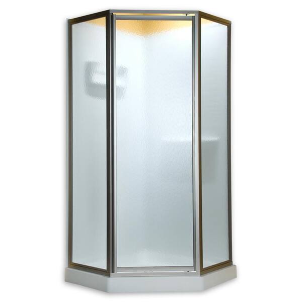 American Standard Prestige 24-1/4 in. x 68-1/2 in. Framed Neo-Angle Hinged Shower Door in Silver