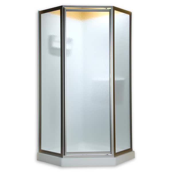American Standard Prestige 24-1/8 in. x 68-1/2 in. Framed Neo-Angle Hinged Shower Door in Silver