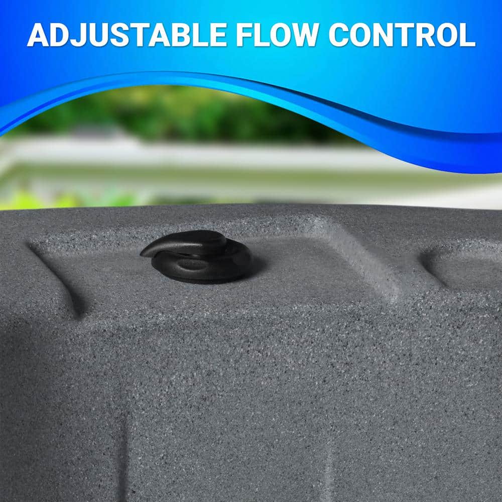 Gray Round 6-Person Polyethylene Hot Tub with 20 Jets