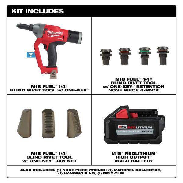 M18 FUEL ONE-KEY 18-Volt Lith-Ion Cordless Rivet Tool w/ (1) HIGH OUTPUT 6.0 Ah Battery