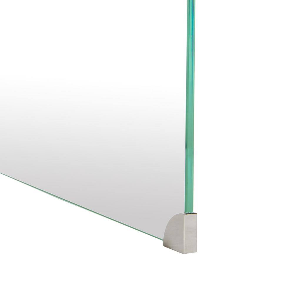 Crysta 47'' Clear to White Ombre Glass Rectangular Coffee Table