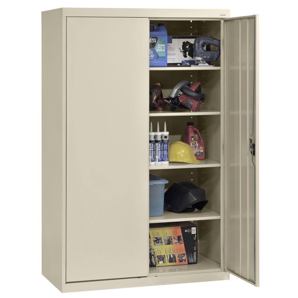 Putty 72" Steel Freestanding Lockable Office Cabinet with Adjustable Shelving