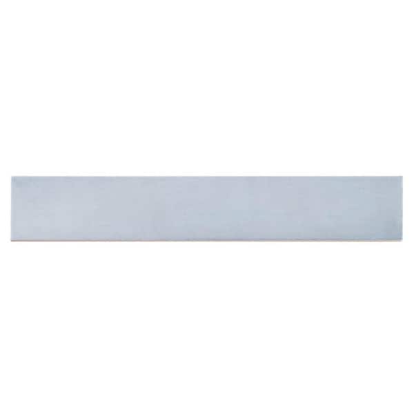 Fion Boyton Blue 2.5 in. x 16 in. Mediterranean-Inspired Subway Glossy Ceramic Wall Tile Sample