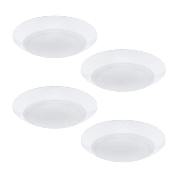 Disc 7.5 in. White Selectable 5CCT LED Flush Mount (4-Pack)