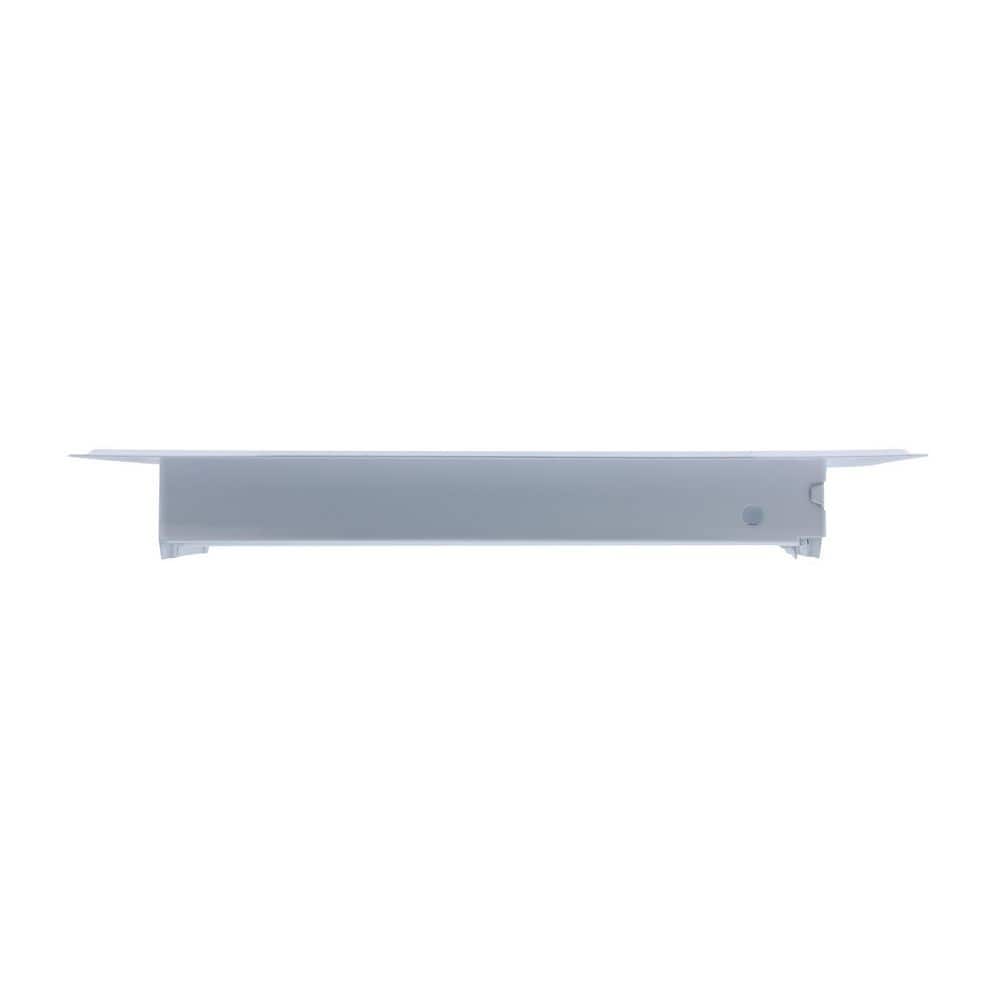 White Steel Floor Register with Louvered Design, 4x10 Inch