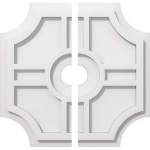 1 in. P X 4-1/2 in. C X 14 in. OD X 2 in. ID Haus Architectural Grade PVC Contemporary Ceiling Medallion, Two Piece