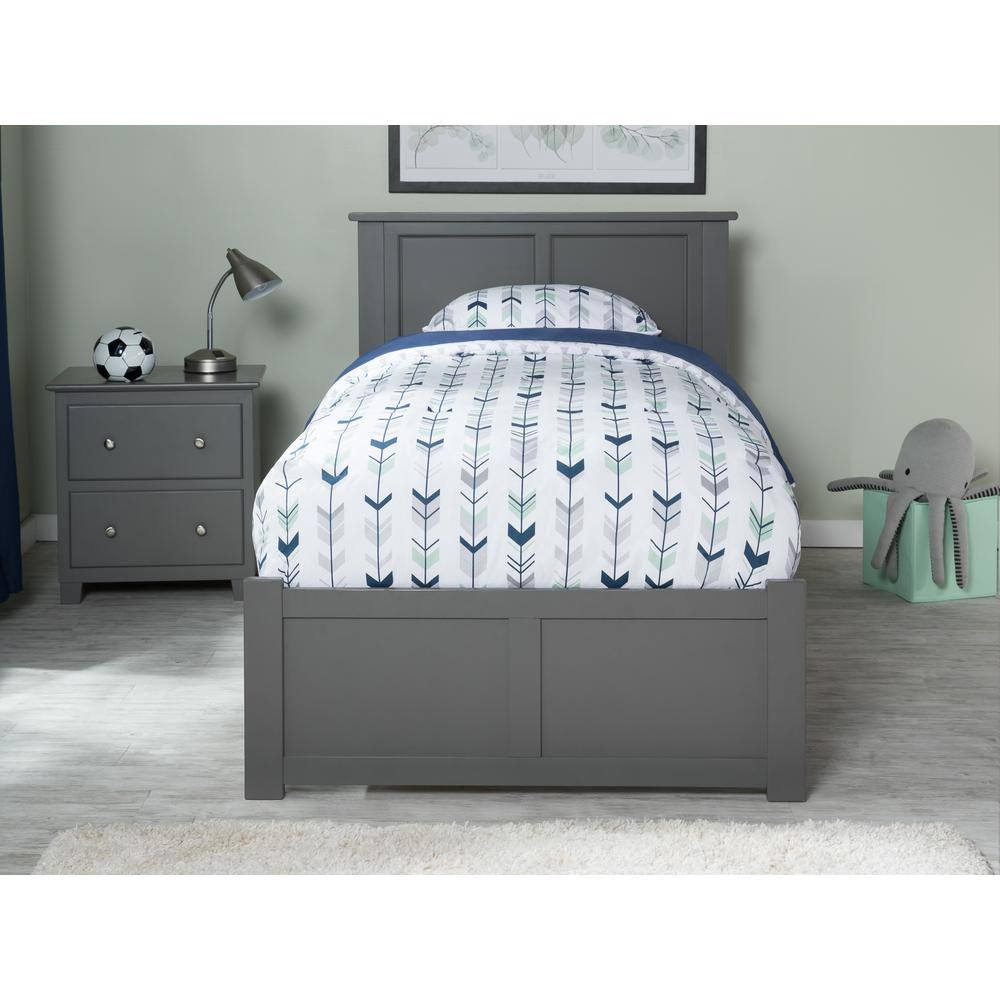 Madison Gray Twin XL Wood Platform Bed with Storage Drawers