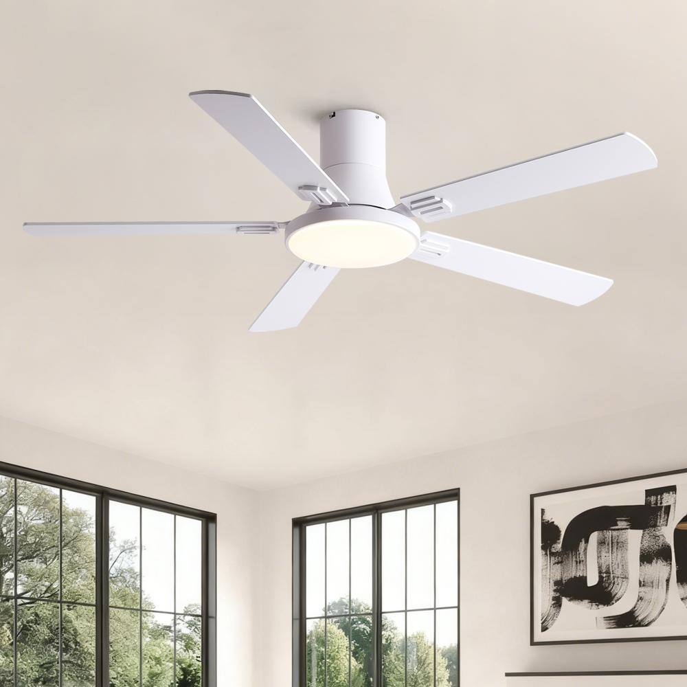 52 in. White Reversible Quiet DC Motor Downrod Mount Standard Fan with Remote Control Dimmable 6 Wind Speed price history on PriceWatchPro