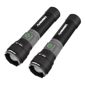 1200 Lumens Rechargeable LED Tactical Compact Flashlight (2-Pack)